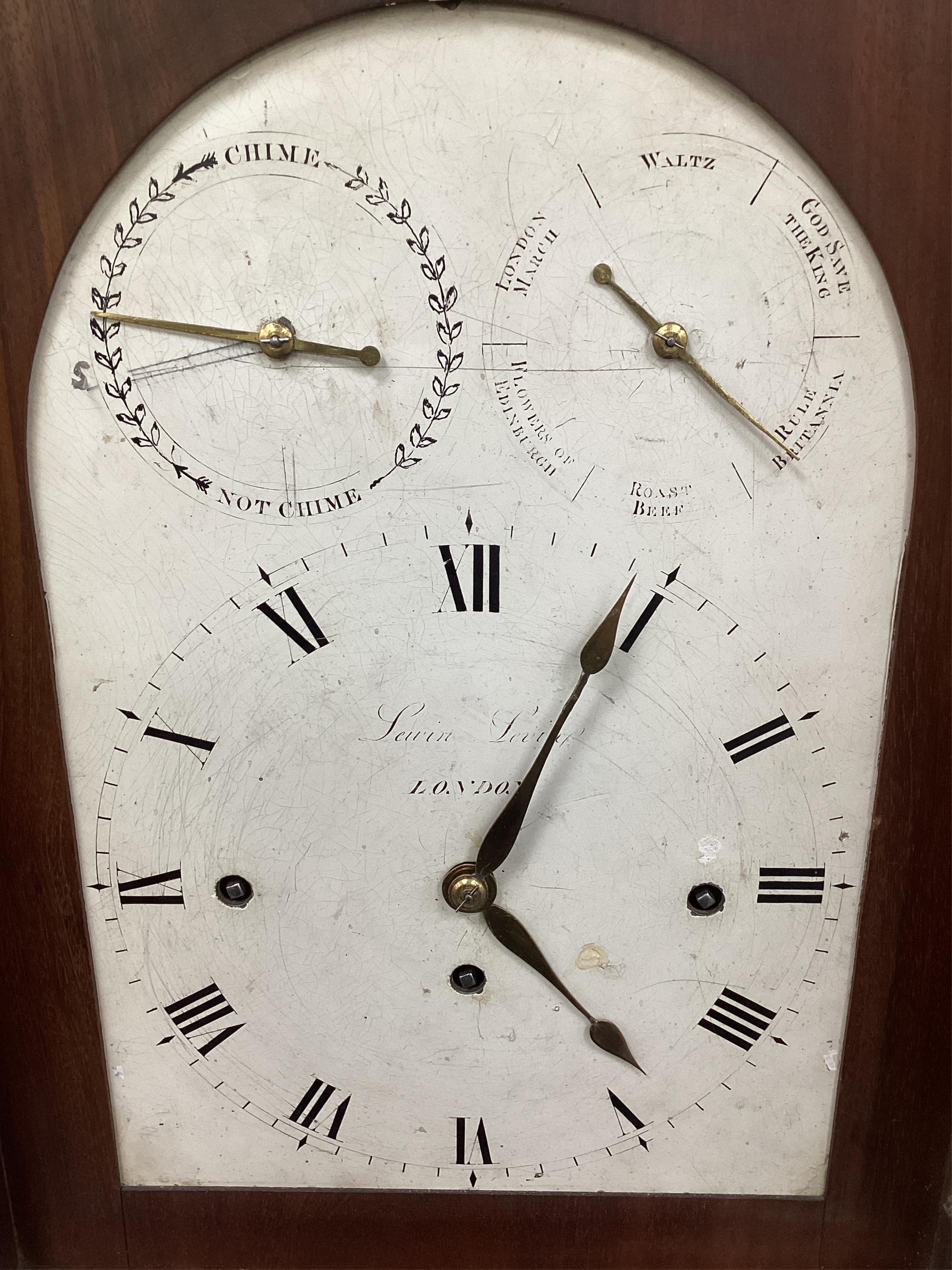 Lewin Levin of London. A patriotic George III brass-mounted mahogany repeating six-tune musical bracket clock